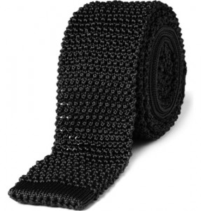 silk tie with flat edge